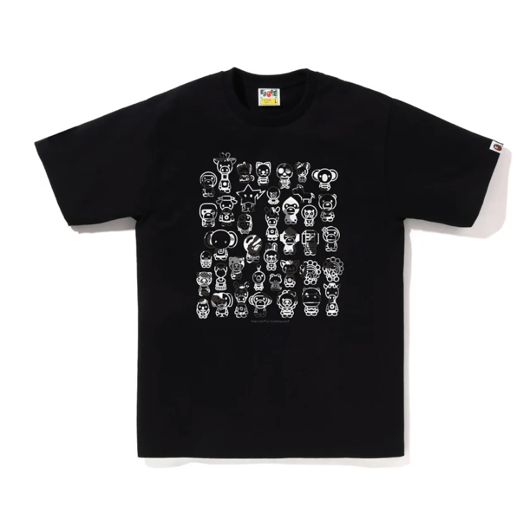 BAPE ABC CAMO A TO Z TEE (BLACK/GREY)
