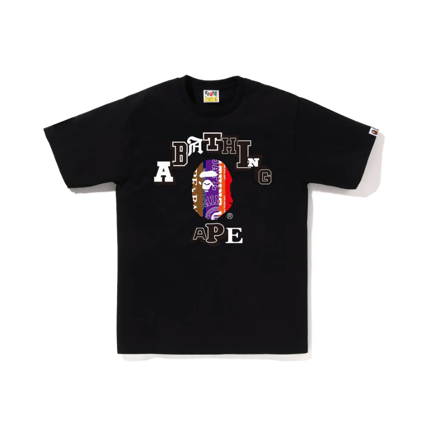 BAPE FANS SCARF COLLEGE TEE (BLACK)