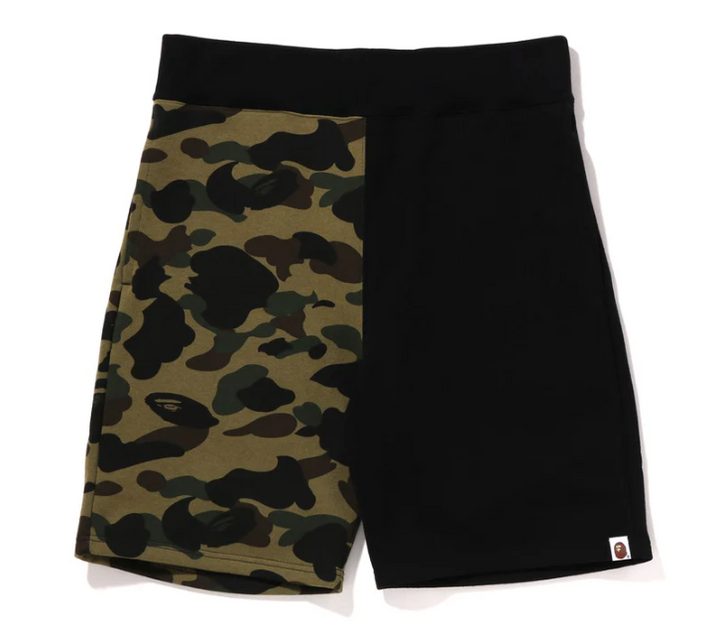 BAPE 1ST CAMO BACK SHARK SWEAT SHORTS (Black)