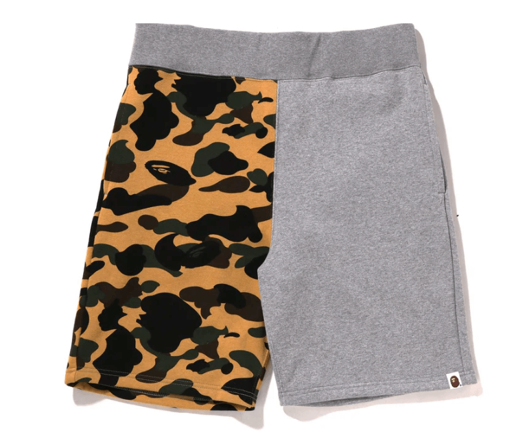 BAPE 1ST CAMO BACK SHARK SWEAT SHORTS (Grey)