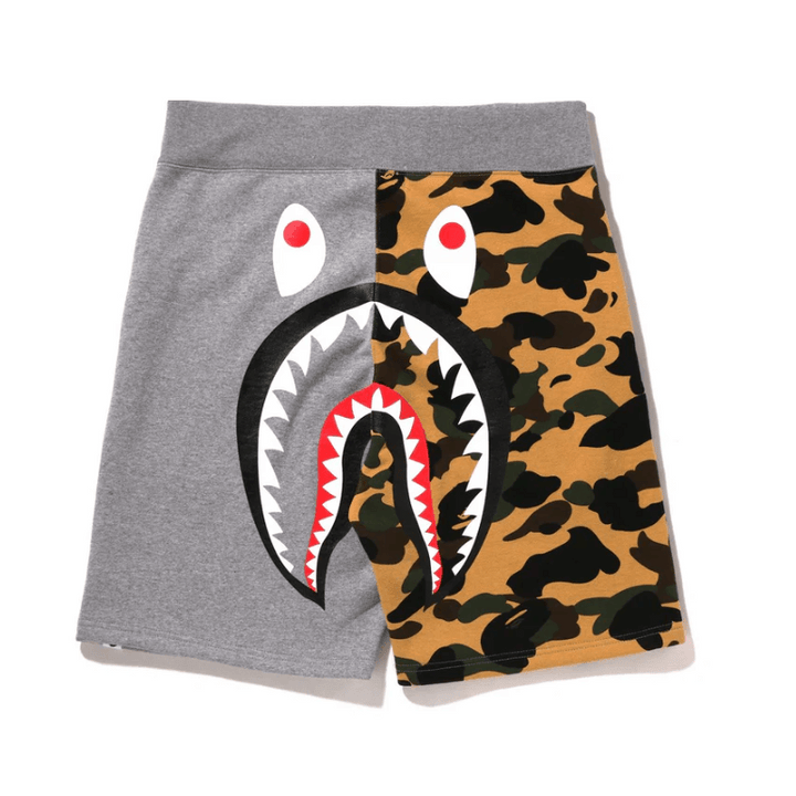 BAPE 1ST CAMO BACK SHARK SWEAT SHORTS (Grey)