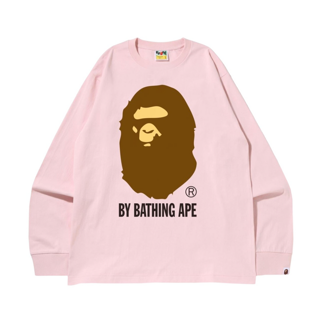 BAPE Big Ape Head Tee Long Sleeve (Pink)