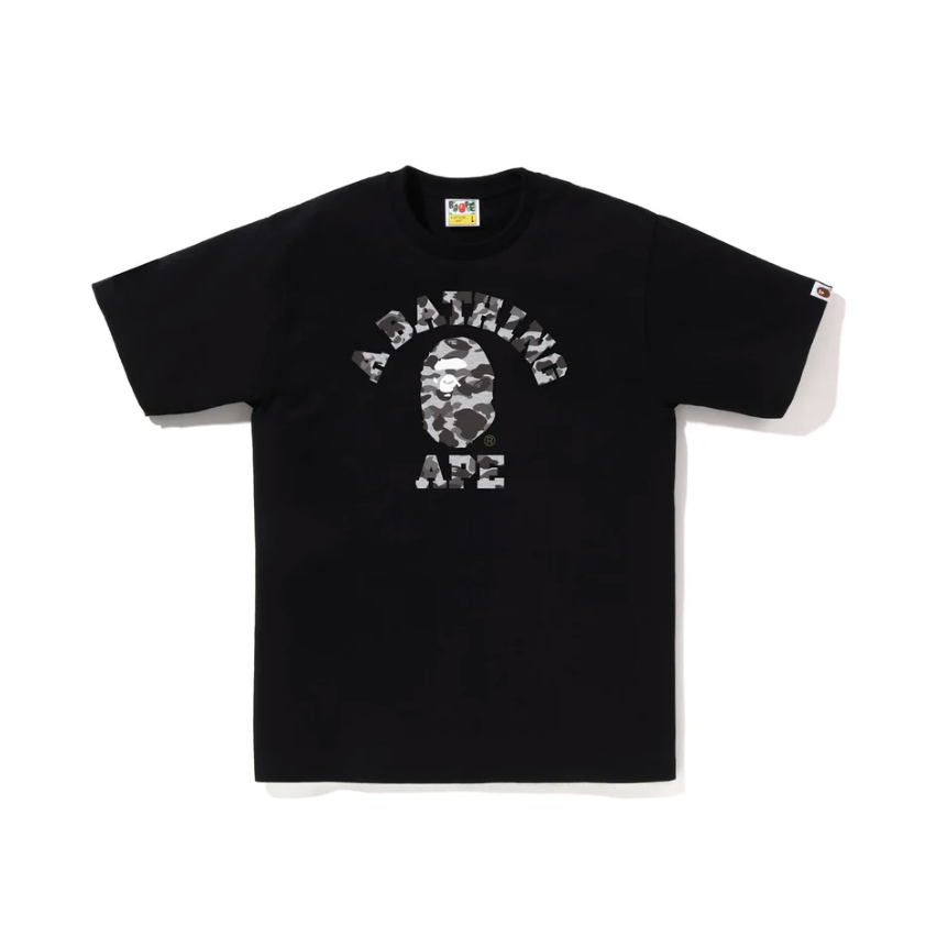BAPE HEATHER GRAY COLLEGE TEE (Black)