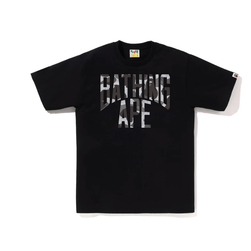 BAPE HEATHER GRAY BATHING APE LOGO TEE (Black)