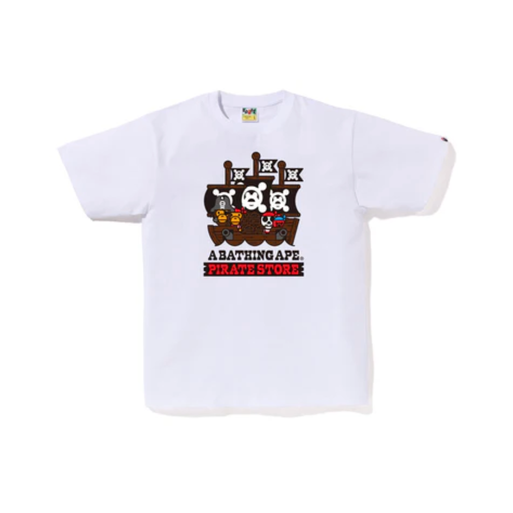 BAPE APE MILO GO PIRATE TEE (White)