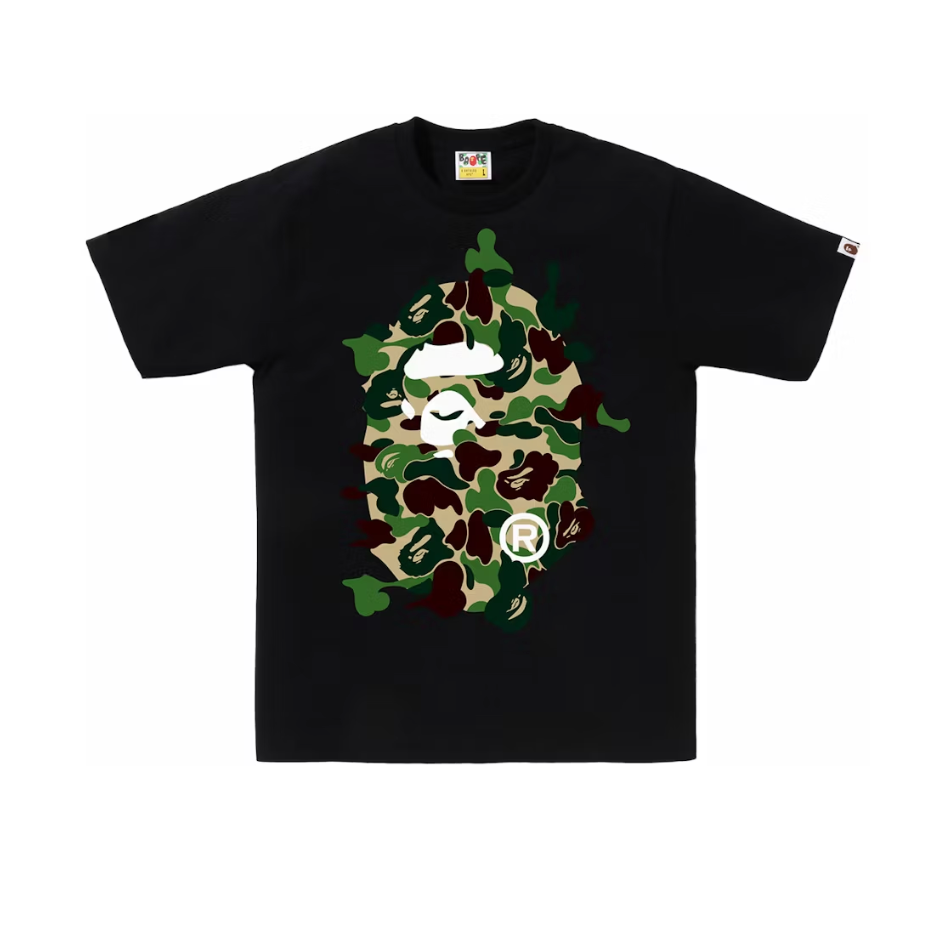 BAPE ABC Camo Rebuild Big Ape Head Tee (Black/Green)