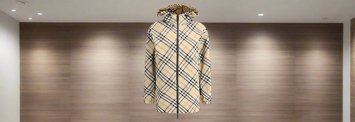 Veste à carreaux Burberry pour femme 