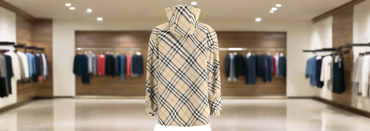 Veste à carreaux Burberry pour femme 