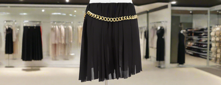 MINIFALDA BALENCIAGA NEGRA CON CADENA ITALIA 