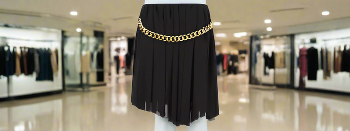 MINIFALDA BALENCIAGA NEGRA CON CADENA ITALIA 