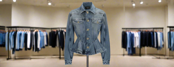 BALMAIN women's blue DENIM JACKET