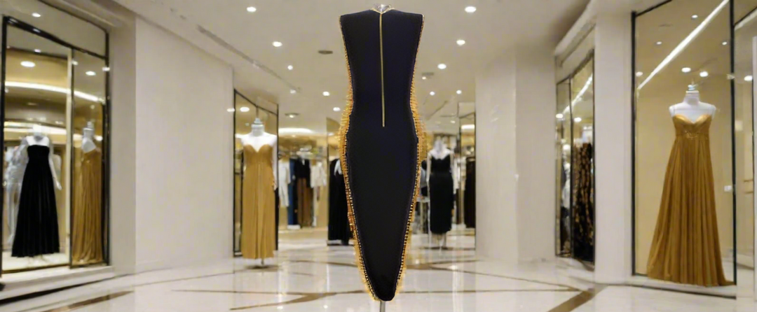 BALMAIN black sleeveless LONG DRESS