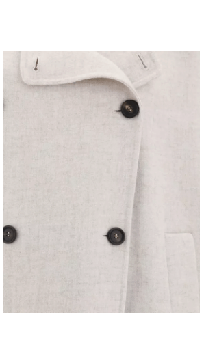 Manteau en cachemire blanc cassé pour femme Brunello Cucinelli 