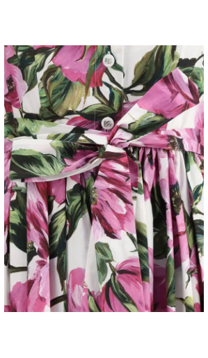 VESTIDO CAMISERO CON ESTAMPADO DE PEONÍAS DE DOLCE &amp; GABBANA ITALIA 