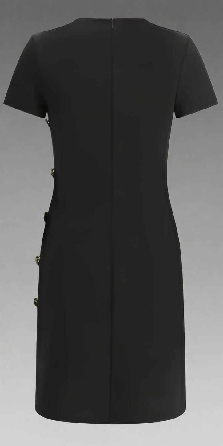 ROBE GIVENCHY noire boutonnée sur le côté 