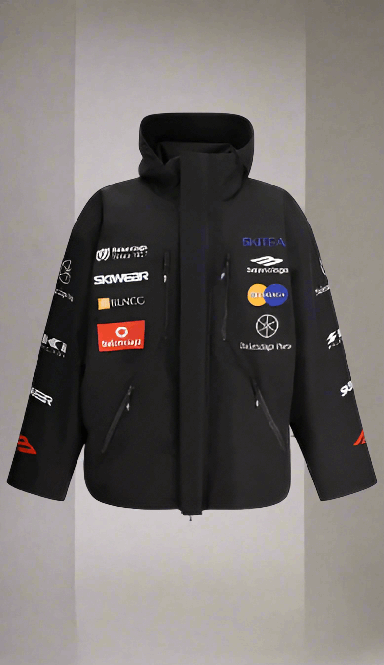 BALENCIAGA men's black SKI PARKA JACKET ITALY