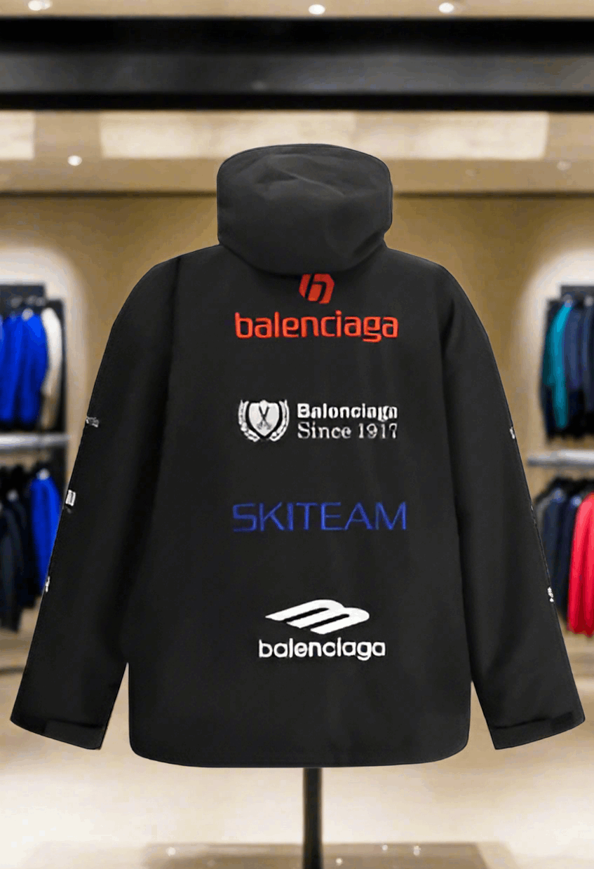 BALENCIAGA men's black SKI PARKA JACKET ITALY