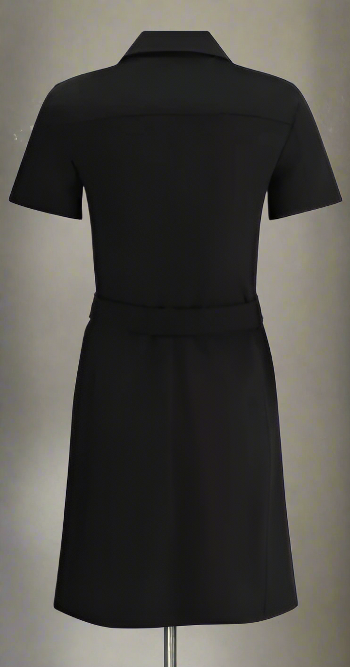 VESTIDO MIDI BURBERRY con doble botonadura y hebilla dorada 