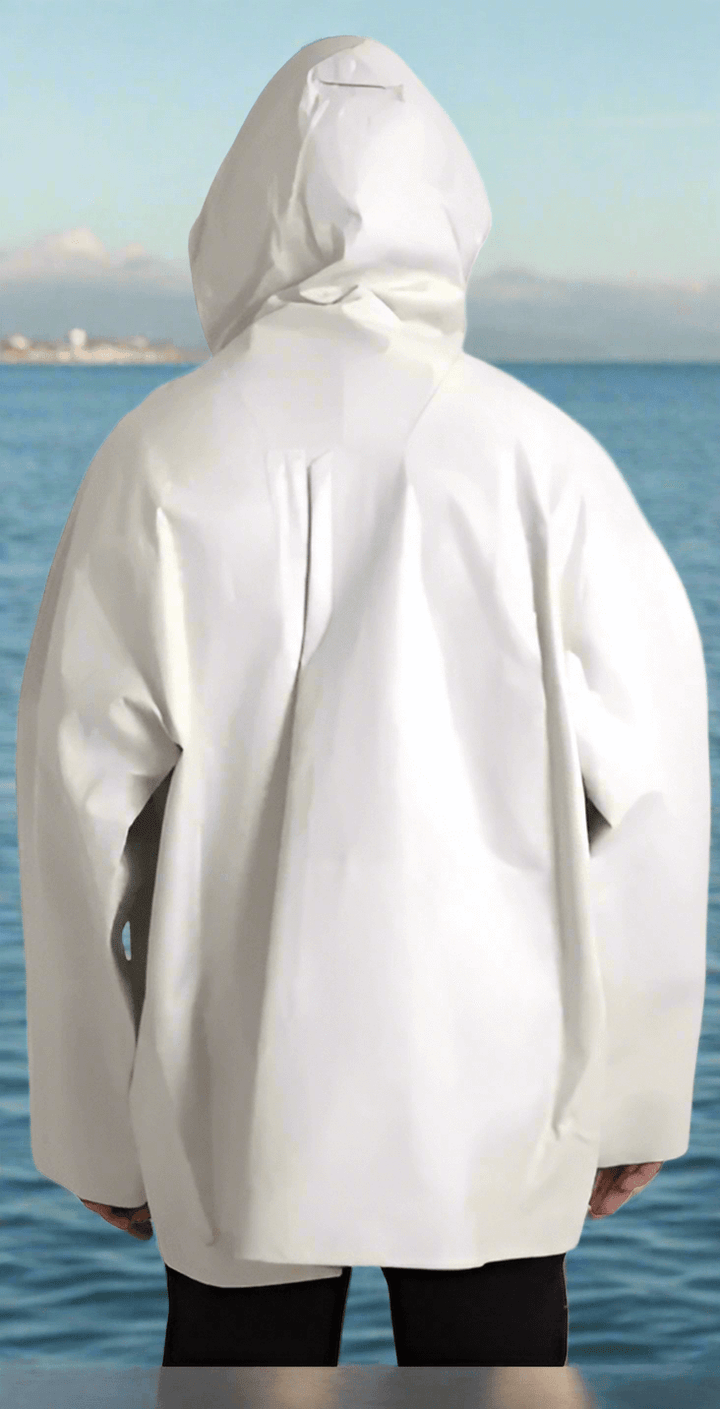 Bottega Veneta WHITE LEATHER MEN WATERPROOF JACKET BLOUSON