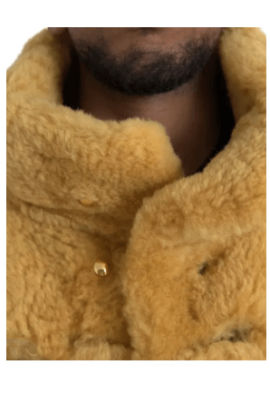 Bottega Veneta YELLOW WOOL LONG TEDDY COAT JACKET