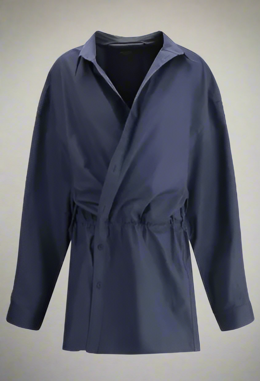 BALENCIAGA SHIRT BLUE MINI DRESS