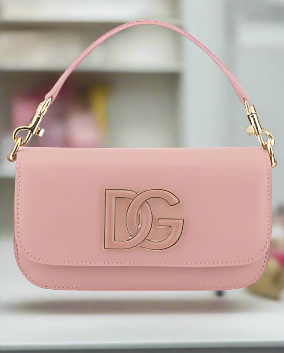 Dolce & Gabbana pink leather LOGOED HANDBAG
