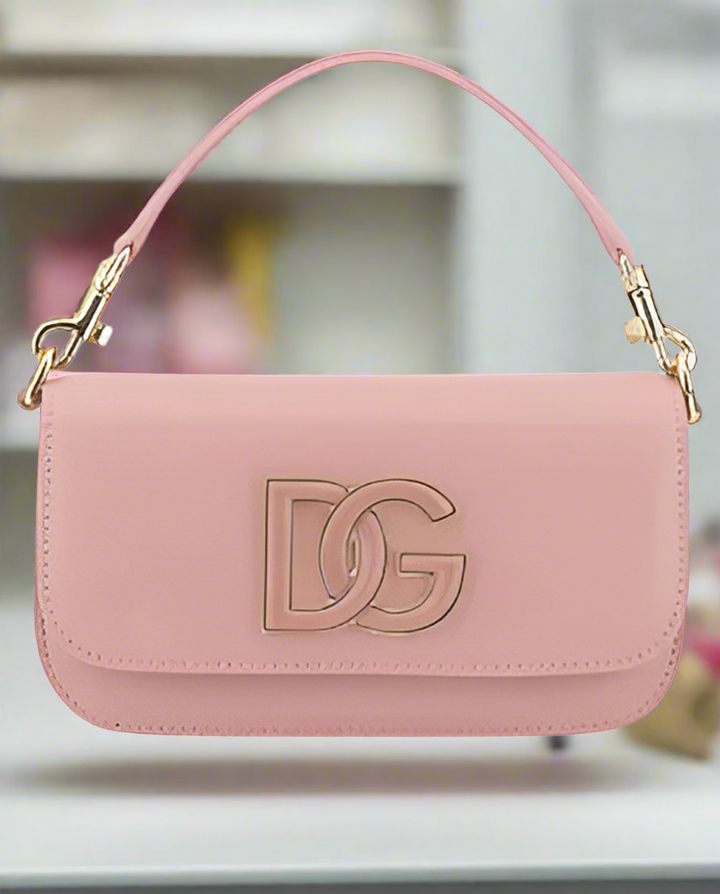 Dolce & Gabbana pink leather LOGOED HANDBAG