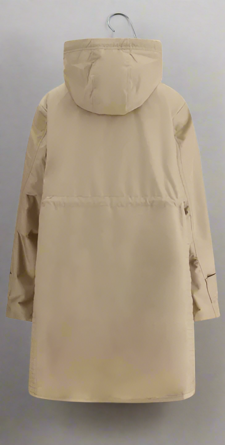 Moncler women's beige MEUDON LONG WATERPROOF JACKET