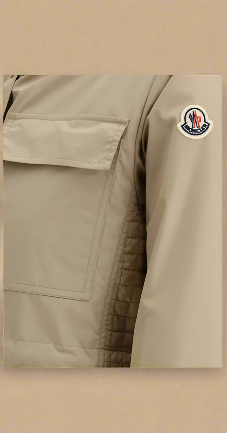 Moncler women's beige MEUDON LONG WATERPROOF JACKET