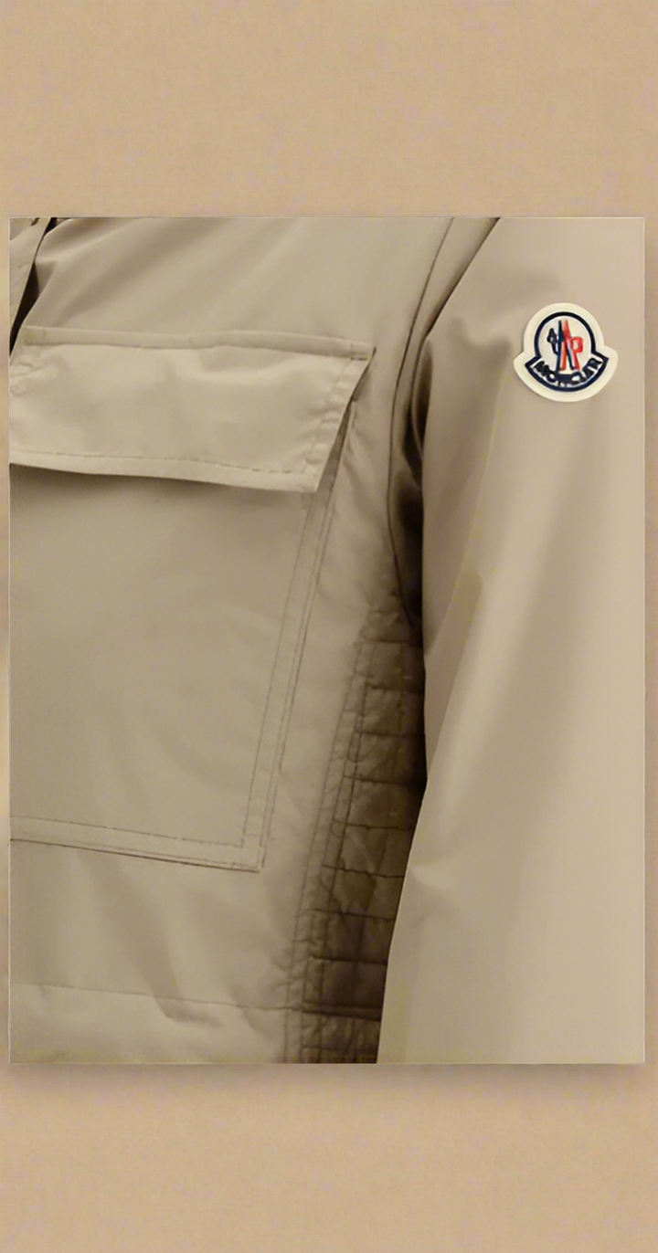 Moncler women's beige MEUDON LONG WATERPROOF JACKET