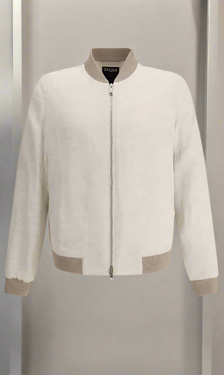 ZEGNA men's beige linen OASI JACKET