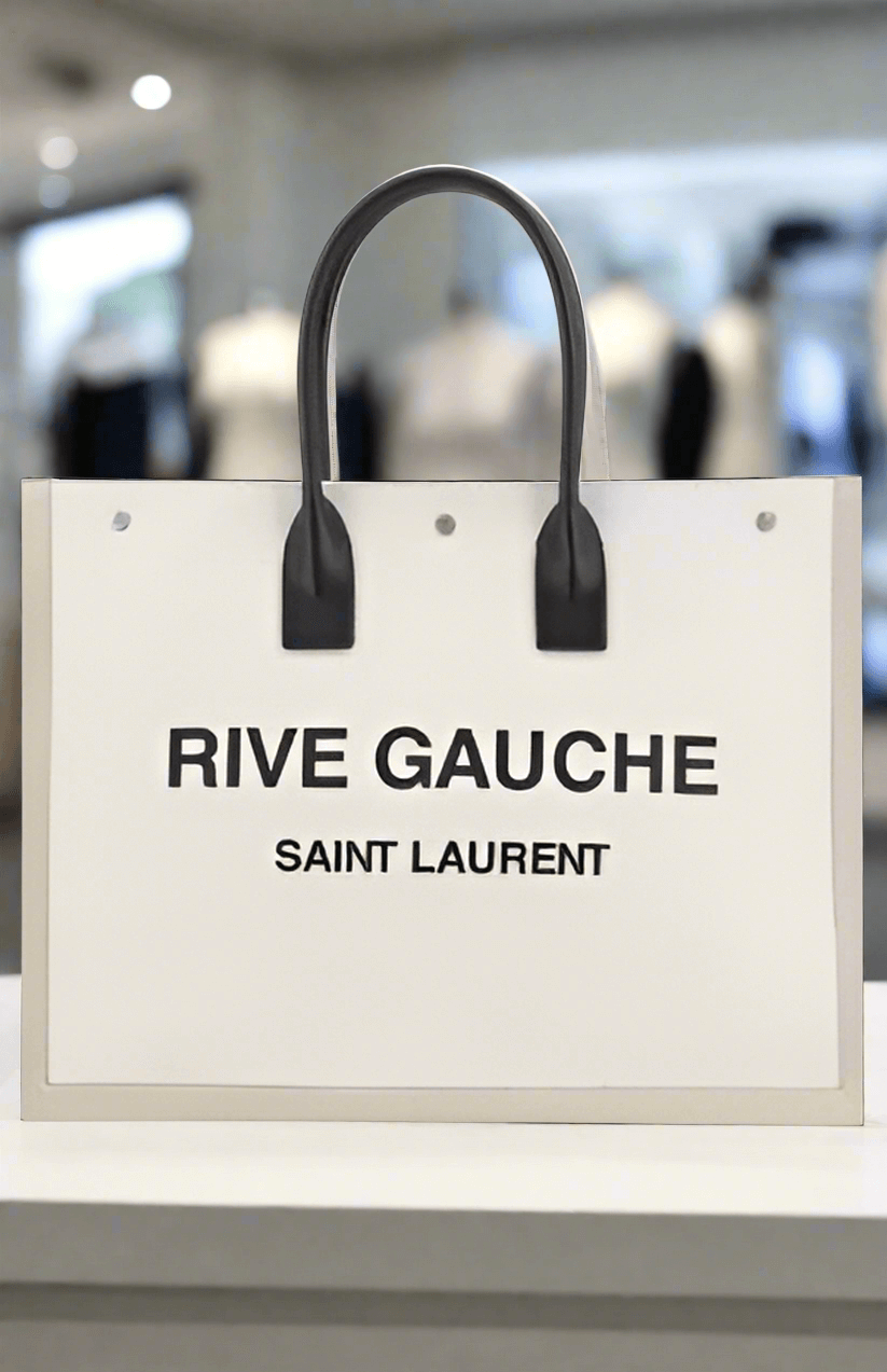 Saint Laurent black & white RIVE GAUCHE HANDBAG