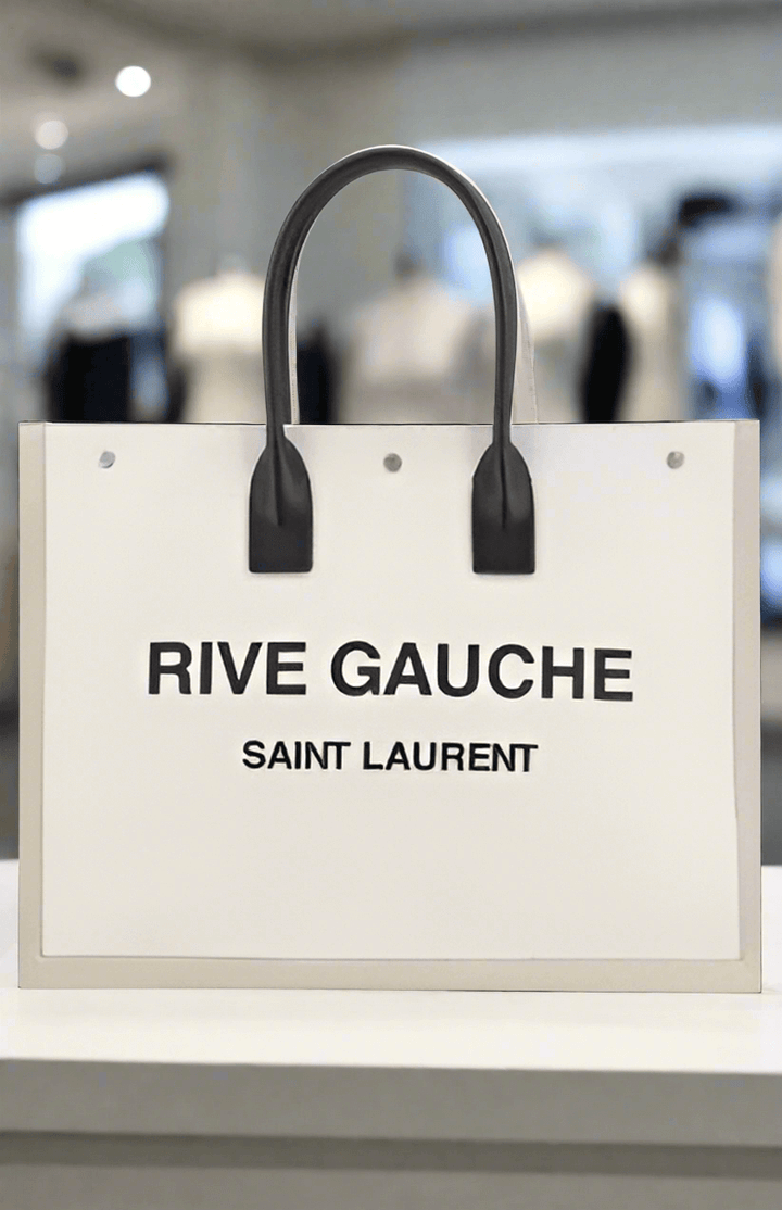Saint Laurent black & white RIVE GAUCHE HANDBAG