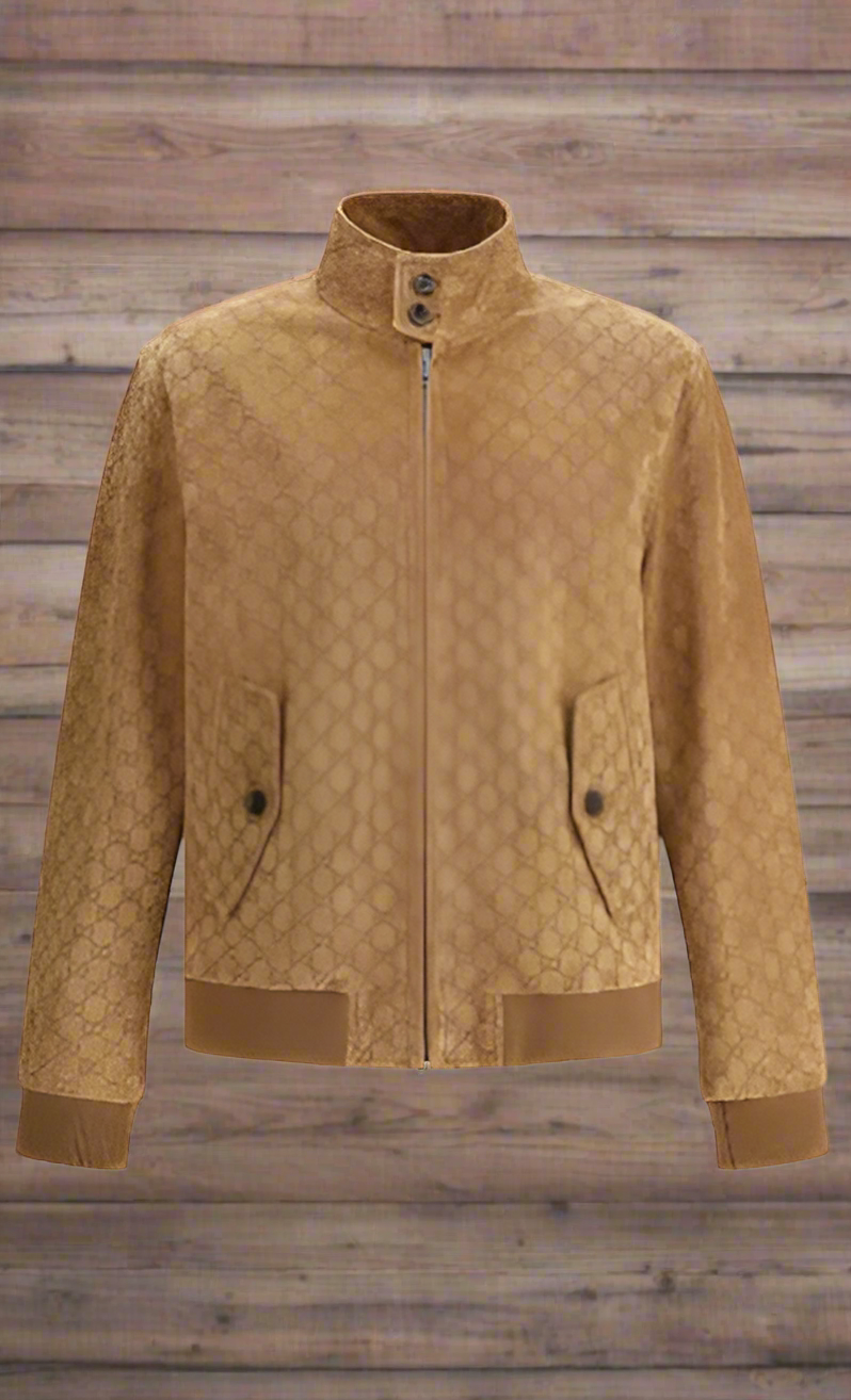 Gucci men's brown SUEDE BOMBER JACKET