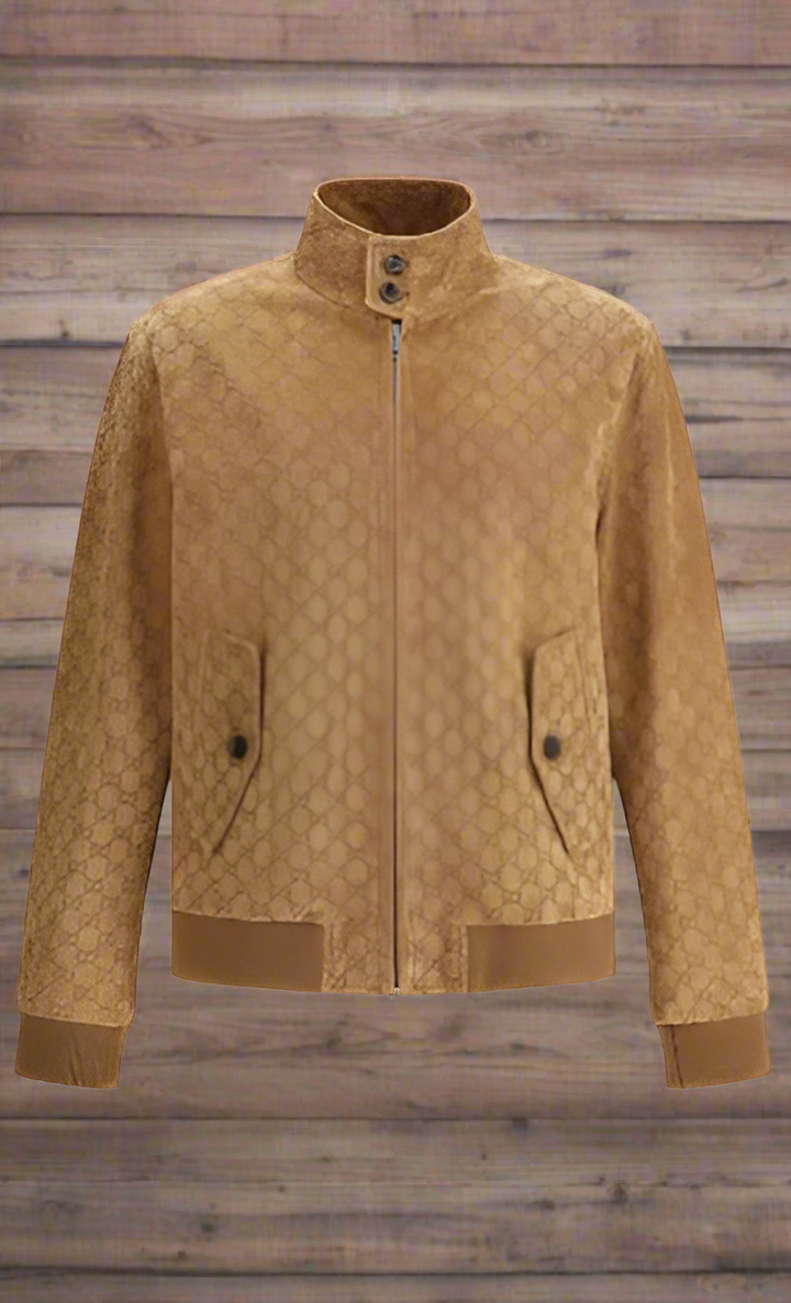 Gucci men's brown SUEDE BOMBER JACKET