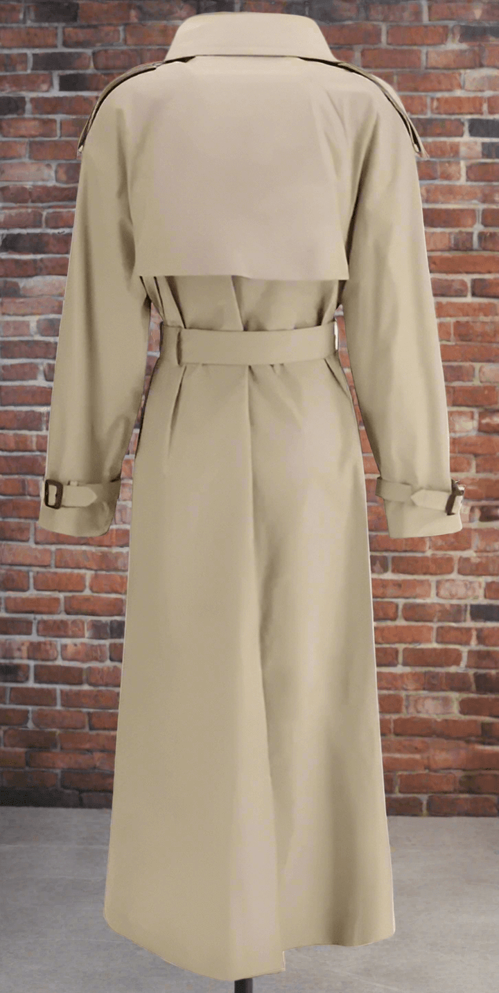 Saint Laurent beige women's MAXI TRENCH COAT