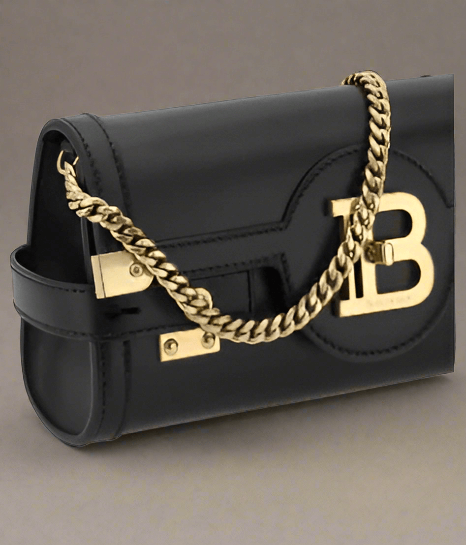 BALMAIN BLACK B-BUZZ POUCH BAG