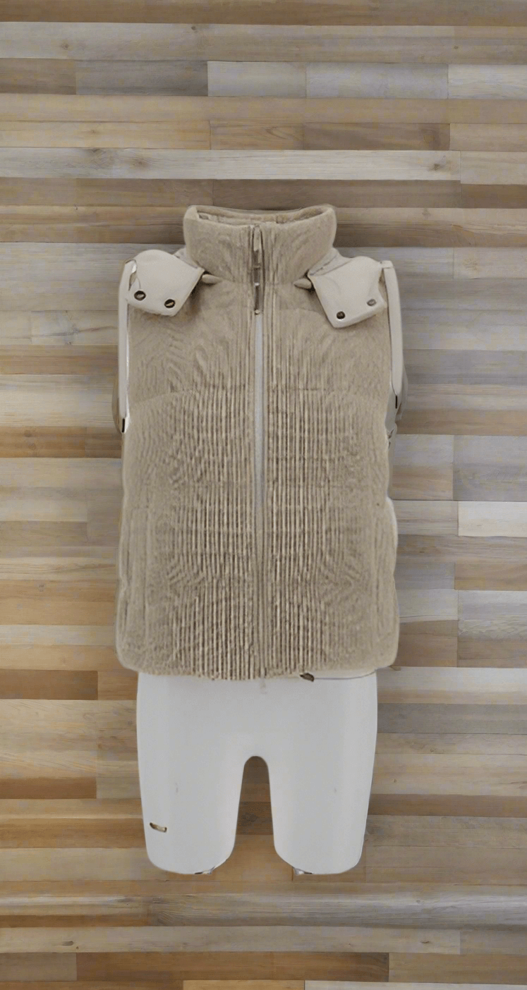 Brunello Cucinelli women's beige HOODED DOWN VEST
