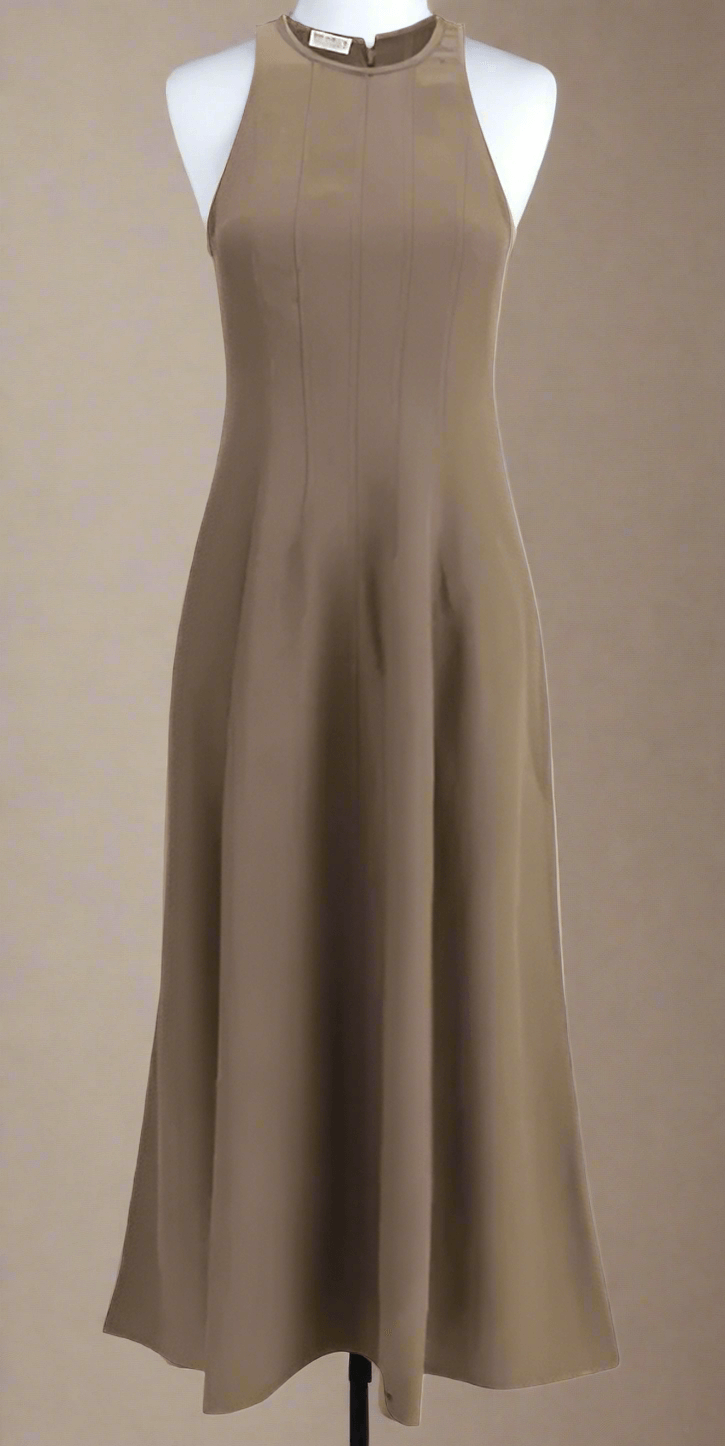 Brunello Cucinelli brown SLEEVELESS DRESS