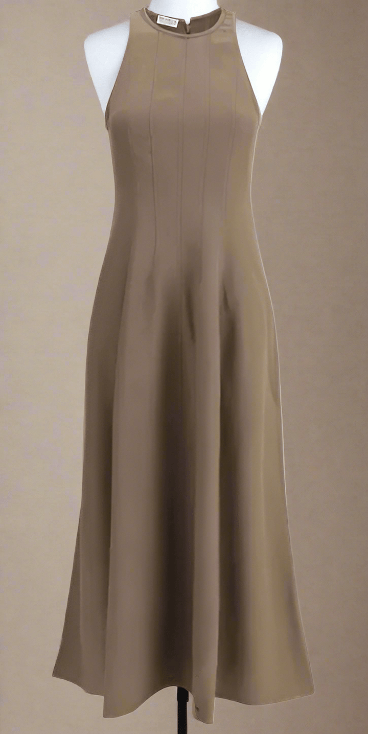 Brunello Cucinelli brown SLEEVELESS DRESS