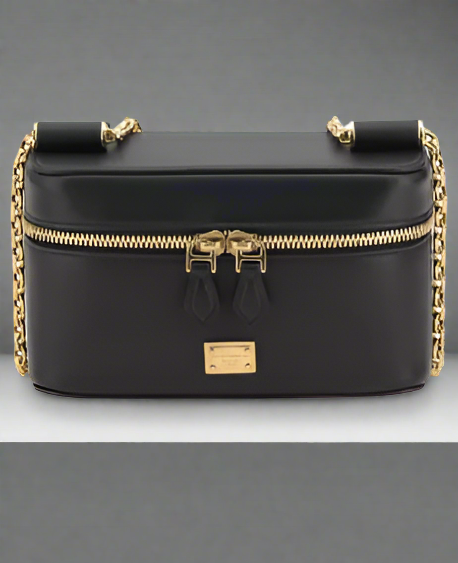 Dolce & Gabbana black leather SICILY SHOULDER BAG