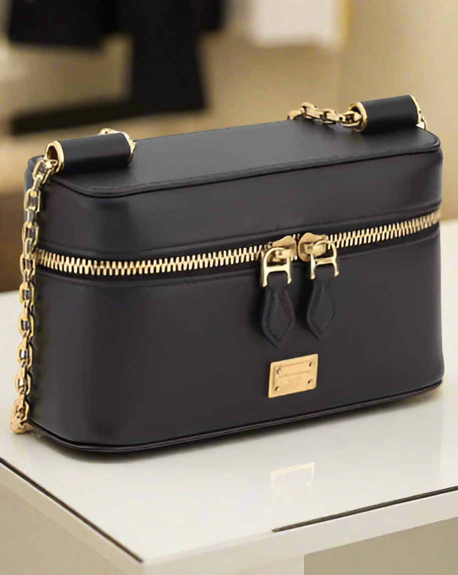 Dolce & Gabbana black leather SICILY SHOULDER BAG
