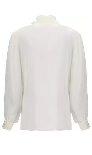 TOM FORD WHITE SILK GEORGETTE BLOUSE