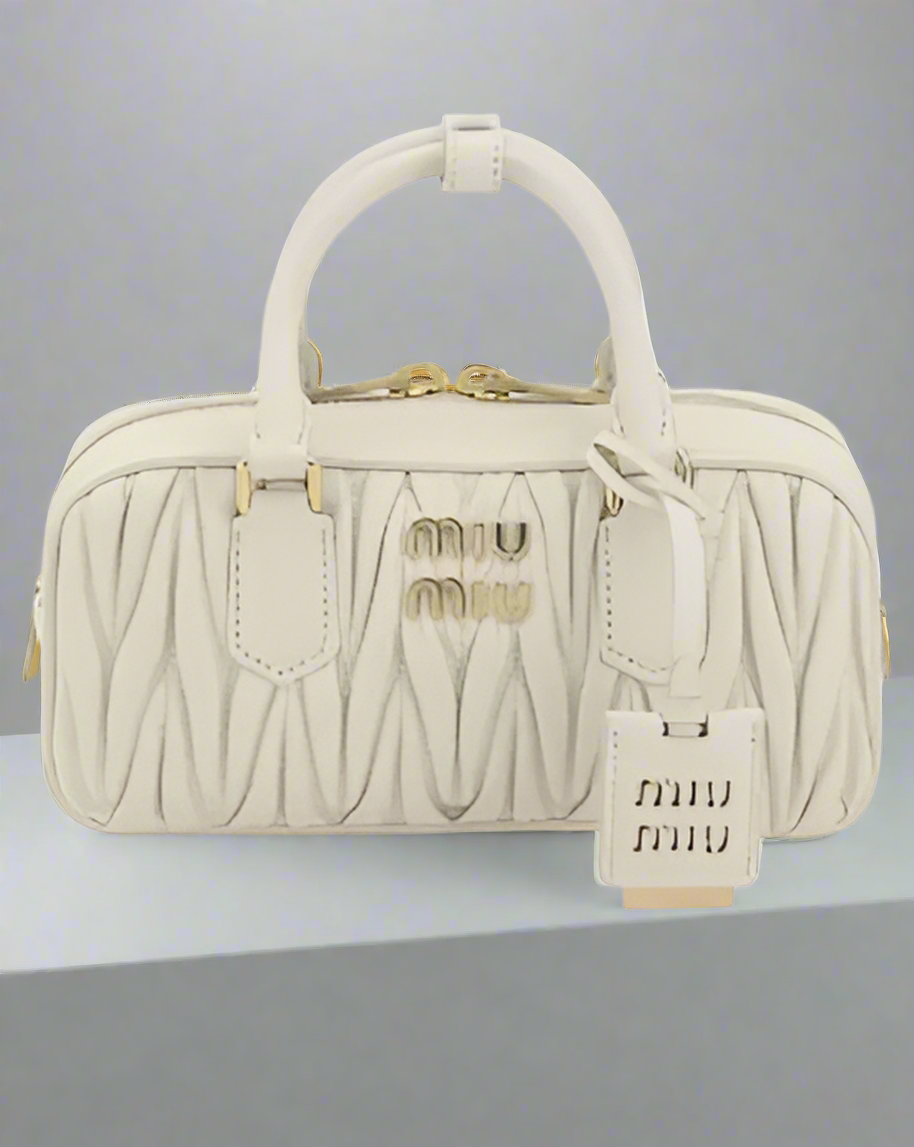 Miu Miu White Leather MATELASSÉ HANDBAG