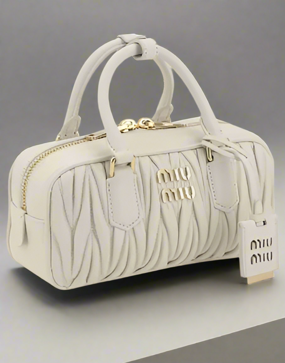 Miu Miu White Leather MATELASSÉ HANDBAG