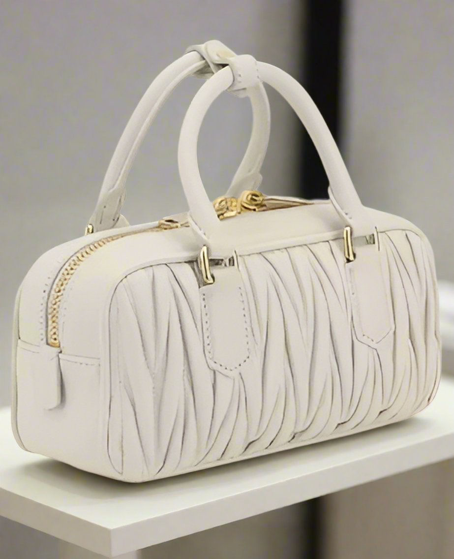 Miu Miu White Leather MATELASSÉ HANDBAG
