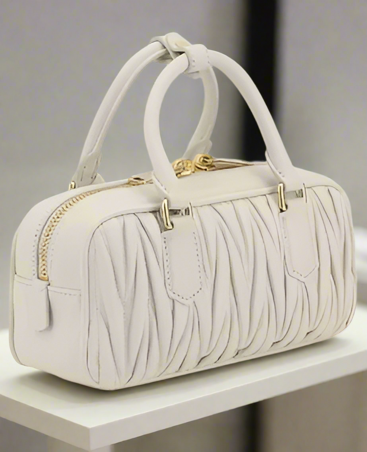 Miu Miu White Leather MATELASSÉ HANDBAG