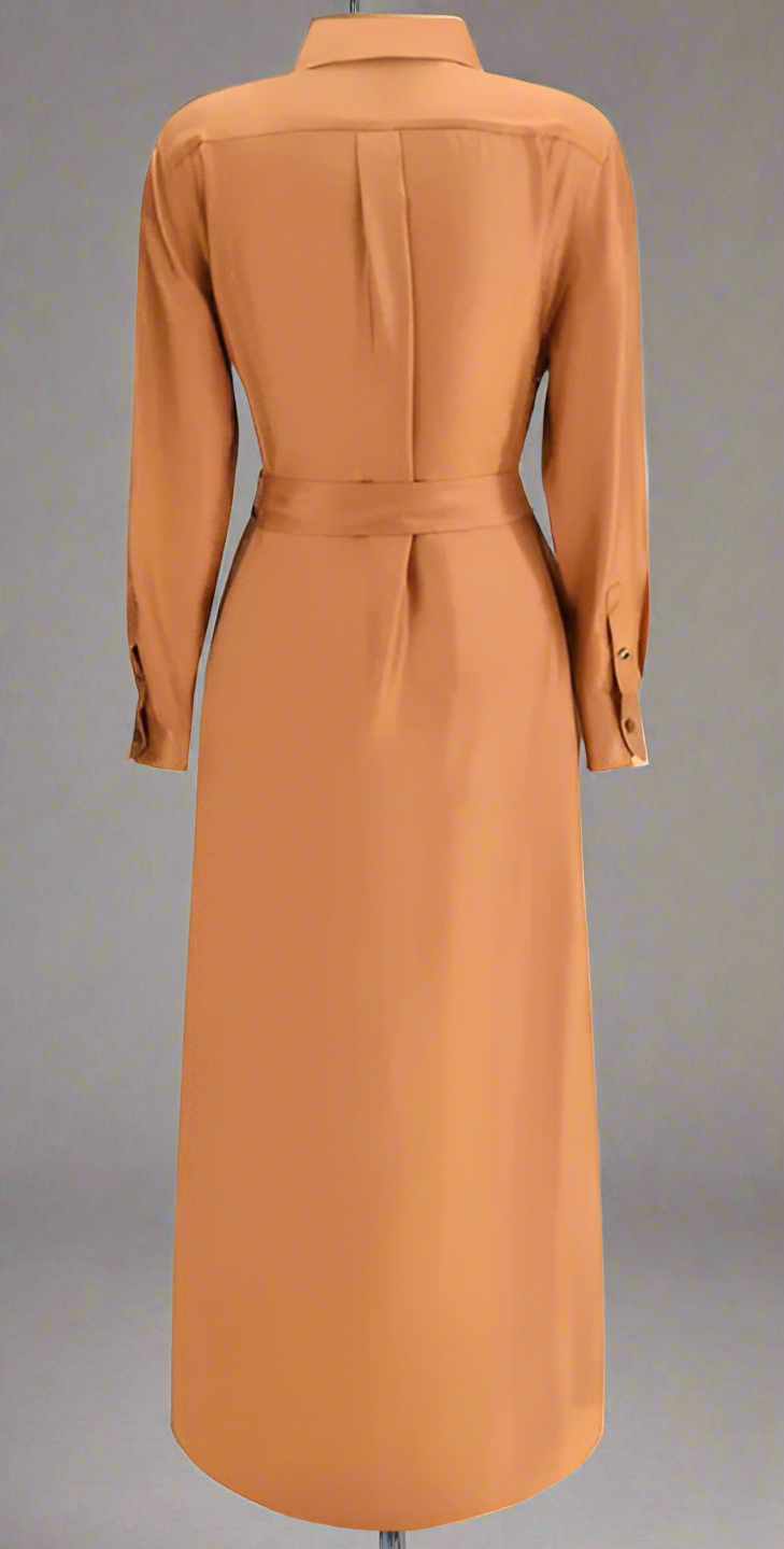 TOM FORD BURNT ORANGE LONG SHIRT DRESS