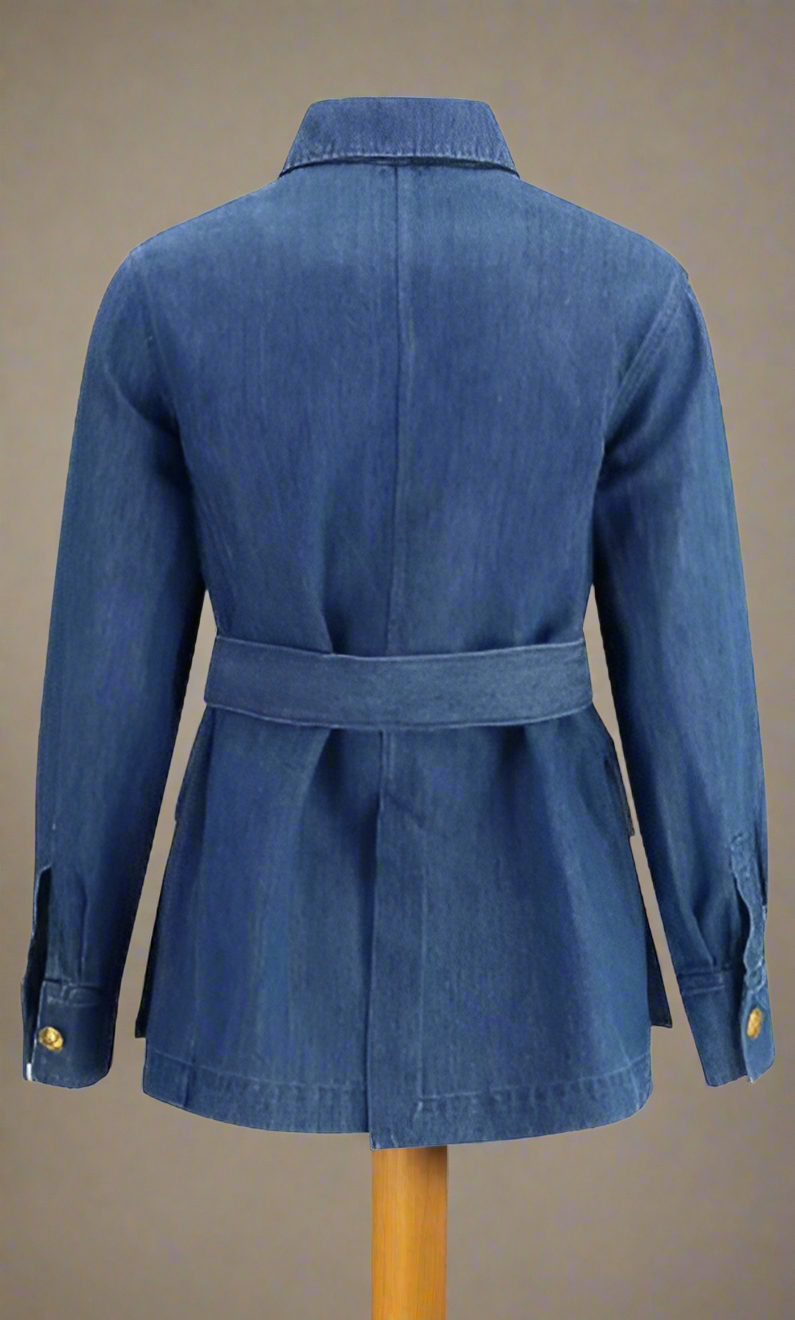 VALENTINO BELTED BLUE DENIM JACKET