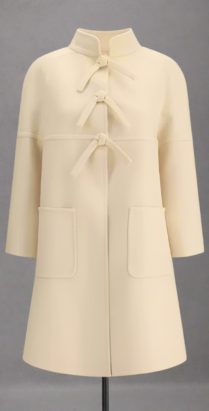 VALENTINO IVORY BOW COAT